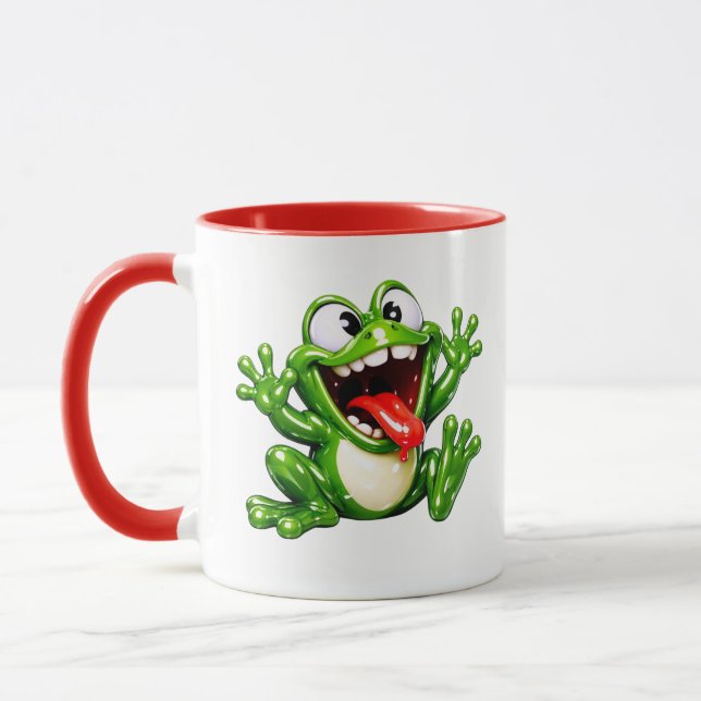 Funny Frog Cartoon Illustration Mug (Left)