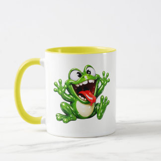 Funny Frog Cartoon Illustration Mug