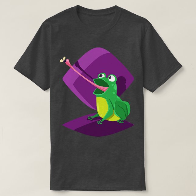 Funny Frog Catching Insect 1 T-Shirt (Design Front)