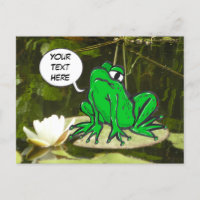 Funny Frog Cust. Text Postcard