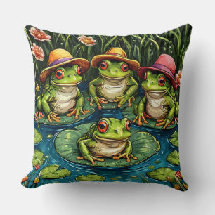 Funny Frog Decor Cushion
