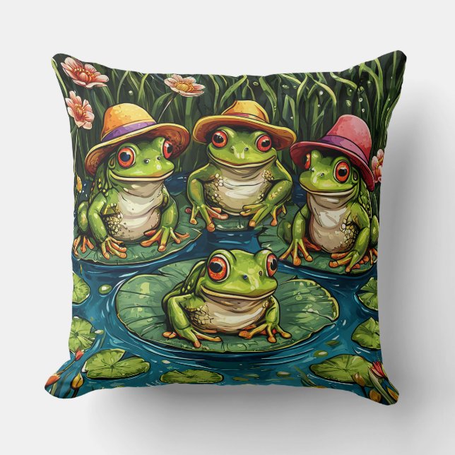 Funny Frog Decor Cushion (Front)