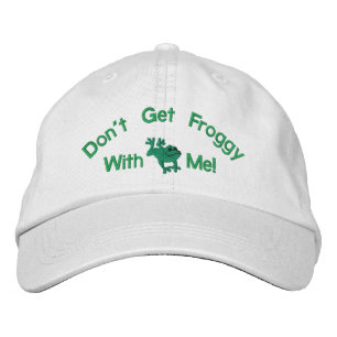 Funny Frog Embroidered Hat