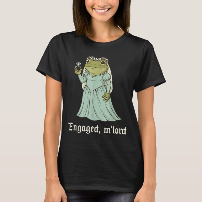 Funny Frog Engagement Matching Couples Tee Snarky  (Front)