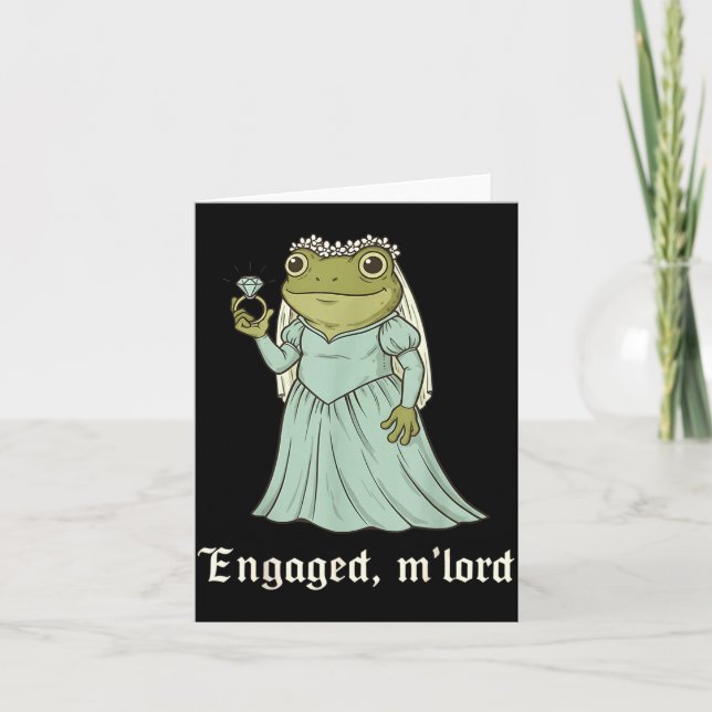 Funny Frog Engagement Matching Couples Tee Snarky  Card (Front)