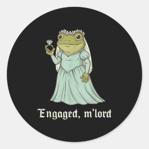 Funny Frog Engagement Matching Couples Tee Snarky  Classic Round Sticker