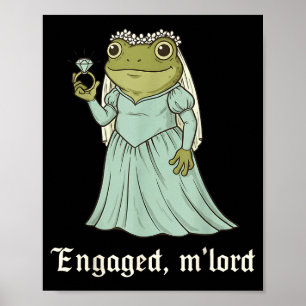 Funny Frog Engagement Matching Couples Tee Snarky Poster