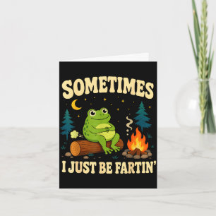Funny frog fart joke camping campfire animal humou card