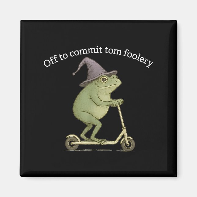 Funny Frog Graphic Saying Off To Commit Tom Fooler Magnet (Front)
