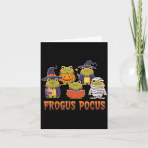 Funny Frog Halloween Costume Witch Spooky Card