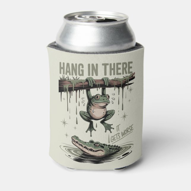 Funny Frog “Hang in There, It Gets Worse” Can Cooler (Can Back)