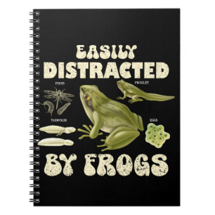 Funny Frog Lover Easily Distracted By Frogs Notebook