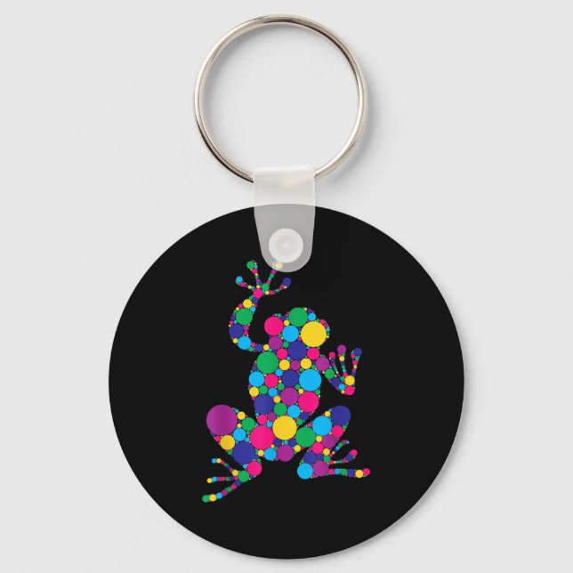 Funny Frog Lovers Polka Dot Art Student Happy Dot  Key Ring (Front)