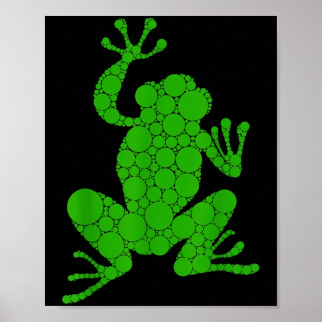 Funny Frog Lovers Polka Dot Art Student Happy Dot  Poster (Front)
