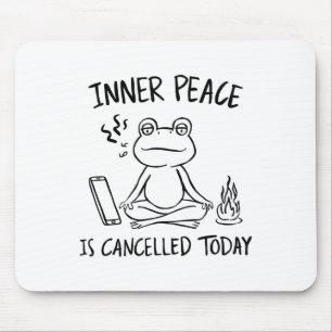 Funny Frog Meditation Yoga Meme Naive Art Inner Pe Mouse Pad