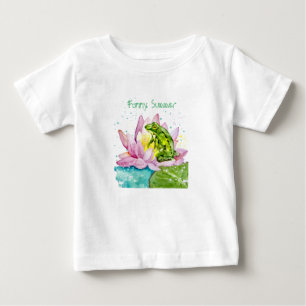 Funny frog on a lotus baby T-Shirt