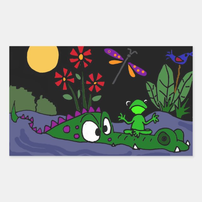 Funny Frog on Alligator Nose Stickers (Front)