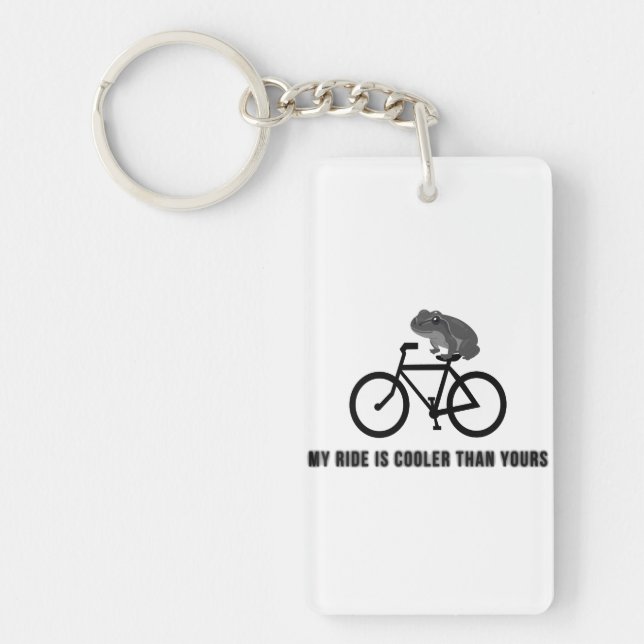 Funny Frog on Bike T-Shirt | Cool Cycling Animal  Key Ring (Front)