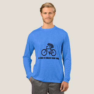 Funny Frog on Bike T-Shirt Cool Cycling Animal Tri-Blend Shirt
