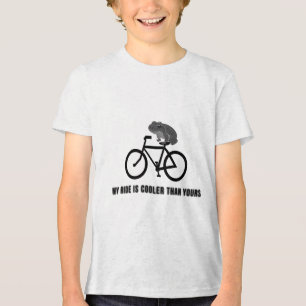 Funny Frog on Bike T-Shirt   Cool Cycling Animal  Tri-Blend Shirt