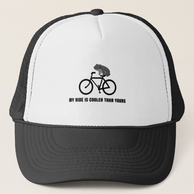 Funny Frog on Bike T-Shirt | Cool Cycling Animal  Trucker Hat (Front)