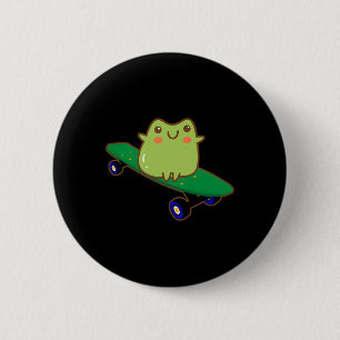Funny Frog On Skateboard Aesthetic Cute Kawaii Ska 6 Cm Round Badge