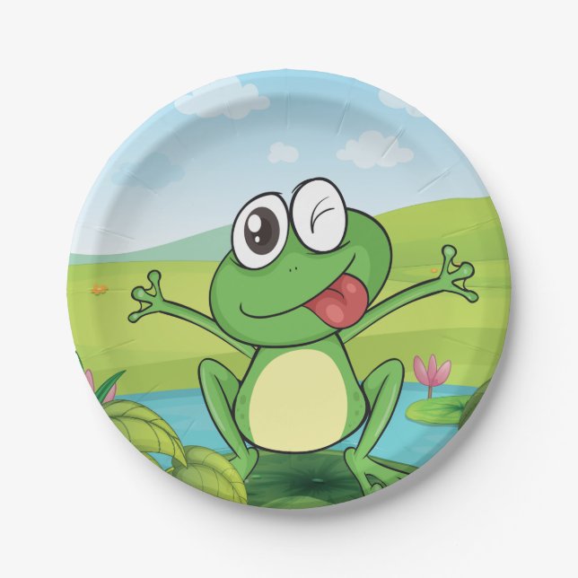 Funny Frog Paper Plate (Front)