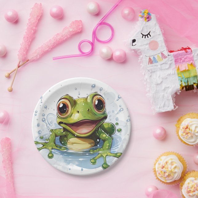 Funny frog paper plate (Party)