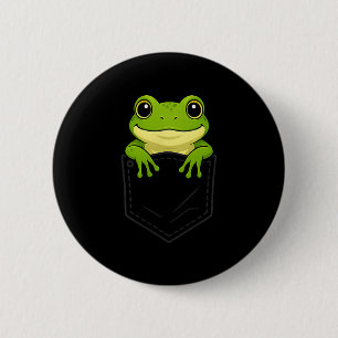 Funny Frog Peeking In Cket Animal Lover Men Women 6 Cm Round Badge
