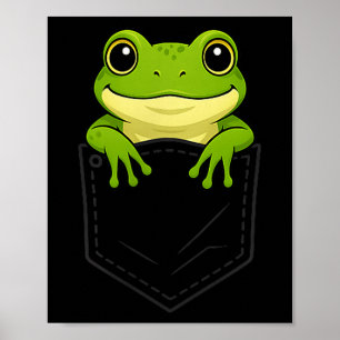 Funny Frog Peeking In Cket Animal Lover Men Women  Poster