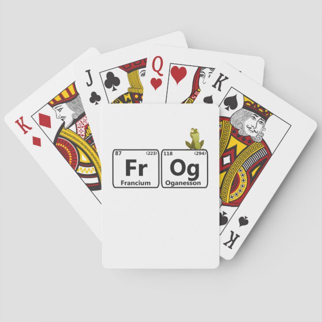 Funny Frog Periodic Table Elements Funny Science Playing Cards (Back)