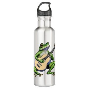 Funny Frog Playing Guitar   710 Ml Water Bottle