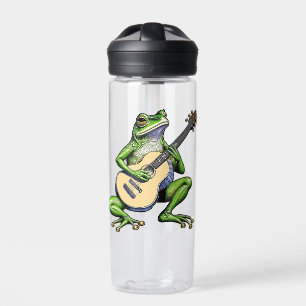 Funny Frog Playing Guitar Personalised Water Bottle
