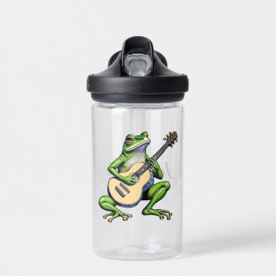 Funny Frog Playing Guitar Personalised Water Bottle
