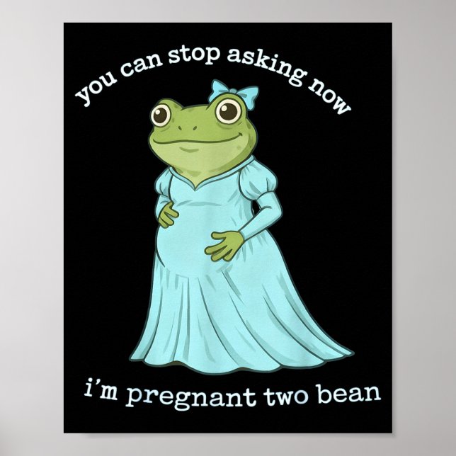 Funny Frog Pregnancy Announcement Medieval Pregnan Poster (Front)