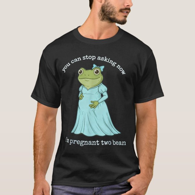 Funny Frog Pregnancy Announcement Medieval Pregnan T-Shirt (Front)