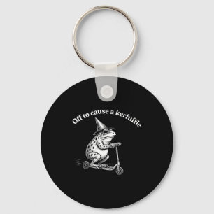 Funny frog quote mischief humor whimsical scooter key ring