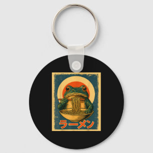 Funny Frog Ramen Kawaii Retro Japanese Rising Sun Key Ring