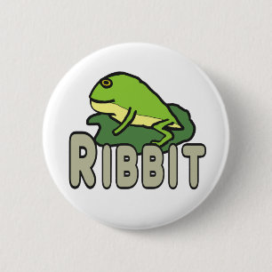Funny Frog Ribbit 6 Cm Round Badge