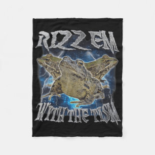 Funny Frog Rizz Em With The Tism Frog Meme Autism  Fleece Blanket