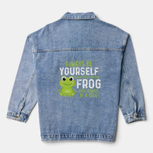 Funny Frog Shirt   Sarcastic    Funny Frog Denim Jacket