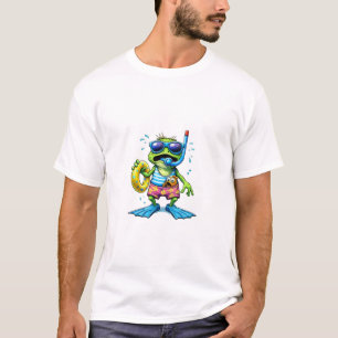Funny Frog Snorkelling Swimming Summer T-Shirt