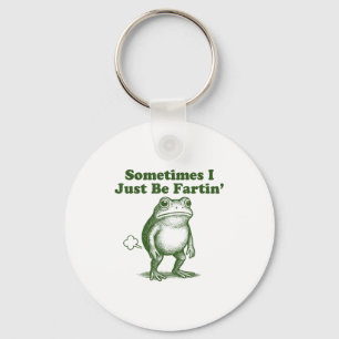 Funny Frog Sometimes I Just Be Farting Vintage Fro Key Ring