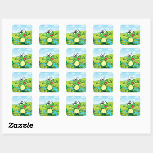 Funny Frog Square Sticker