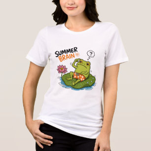 Funny Frog Summer Brain Silly Frog Cartoon  Tri-Blend Shirt
