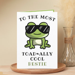 Funny Frog Toad Cool Best Friend Happy Birthday Thank You Card