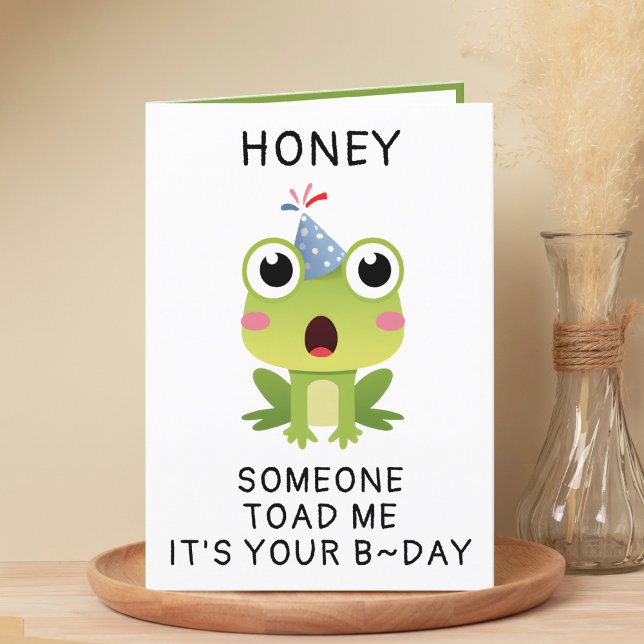 Funny Frog Toad Croak Spouse Happy Birthday Thank You Card (Funny Frog Toad Croak Spouse Happy Birthday Thank You Card)
