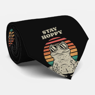 Funny Frog Toad Lover Retro Vintage Design  Tie