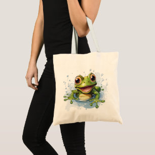 Funny frog tote bag