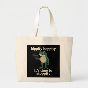 Funny Frog Tote Bag Design - Hippity Hoppity Stop 